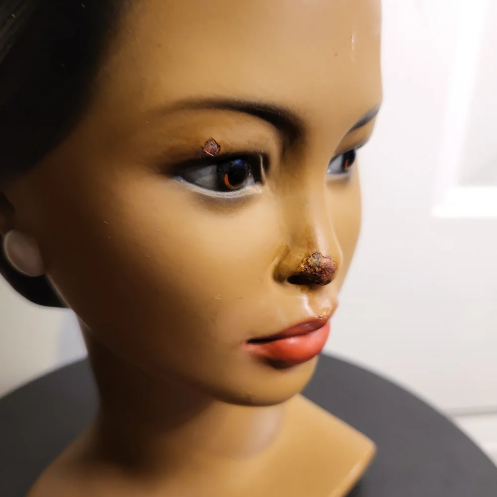 Mid Century Modern Chalkware Woman's Head Bust Made in Denmark 8.25
